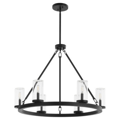 Quorum  Gentry 6 Light Wet Chandlier - Matte Black 70-6-59