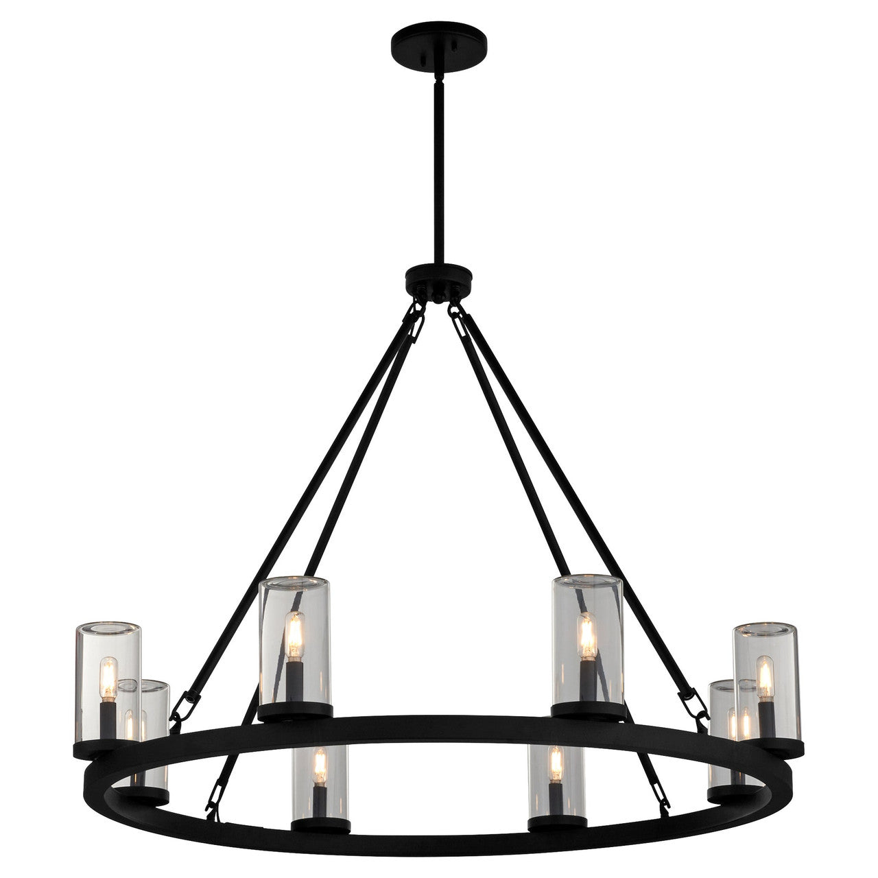 Quorum  Gentry 8 Light Wet Chandlier - Matte Black 70-8-59