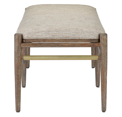 Currey & Co. Visby Light Pepper Bench, Calcutta Linen 7000-0302