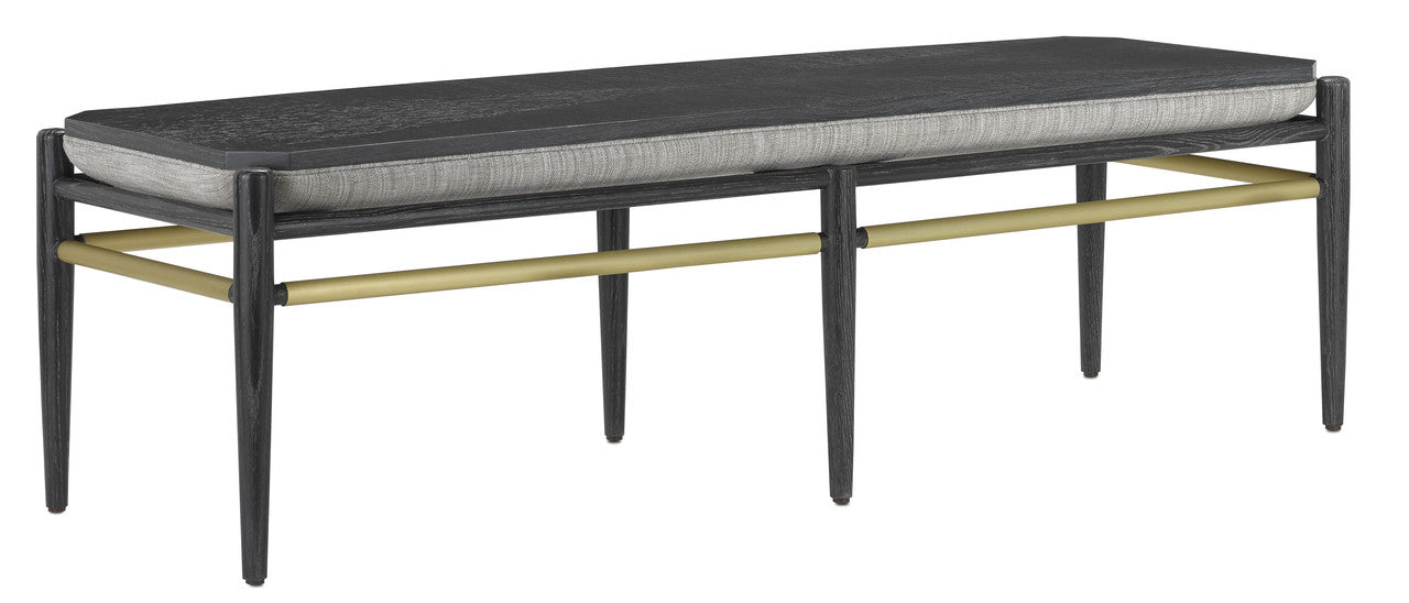 Currey & Co. Visby Smoke Black Bench 7000-0312