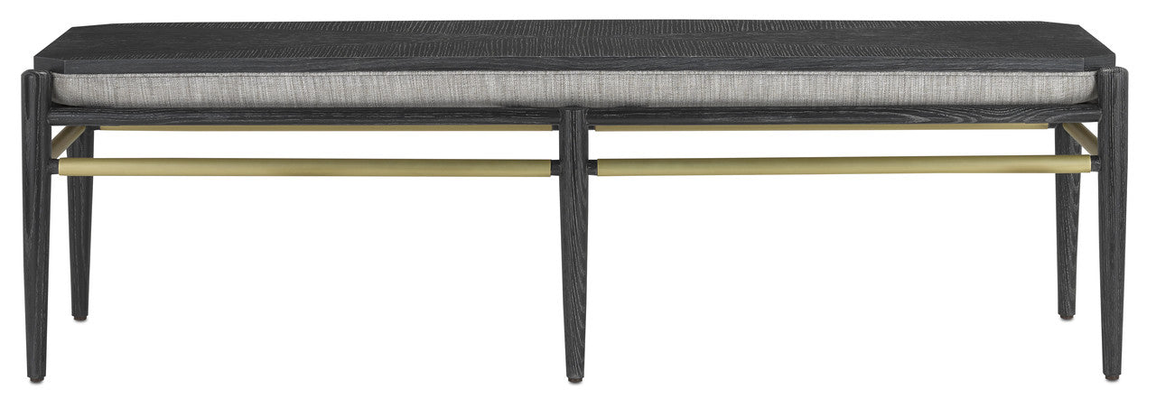 Currey & Co. Visby Smoke Black Bench 7000-0312