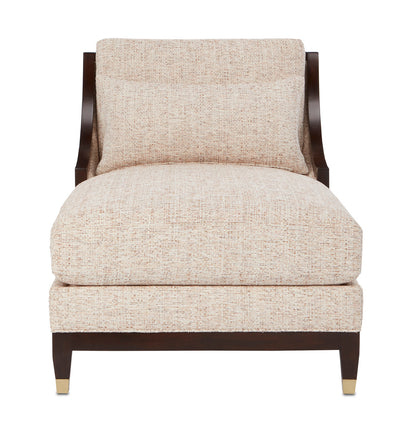 Currey & Co. Evie Walnut Chaise, Fava Rosada 7000-0442