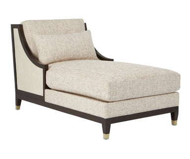 Currey & Co. Evie Walnut Chaise, Fava Rosada 7000-0442