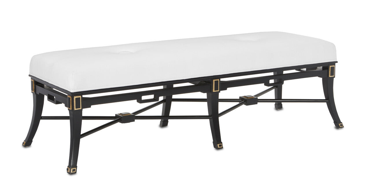 Currey & Co. Scarlett Black Muslin Bench 7000-0491