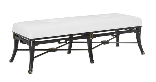 Currey & Co. Scarlett Black Muslin Bench 7000-0491