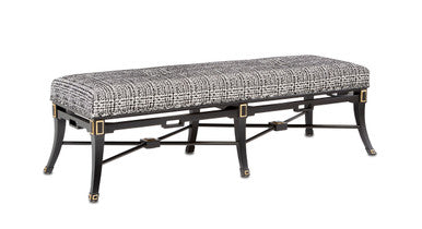 Currey & Co. Scarlett Black Tuxedo Bench 7000-0492