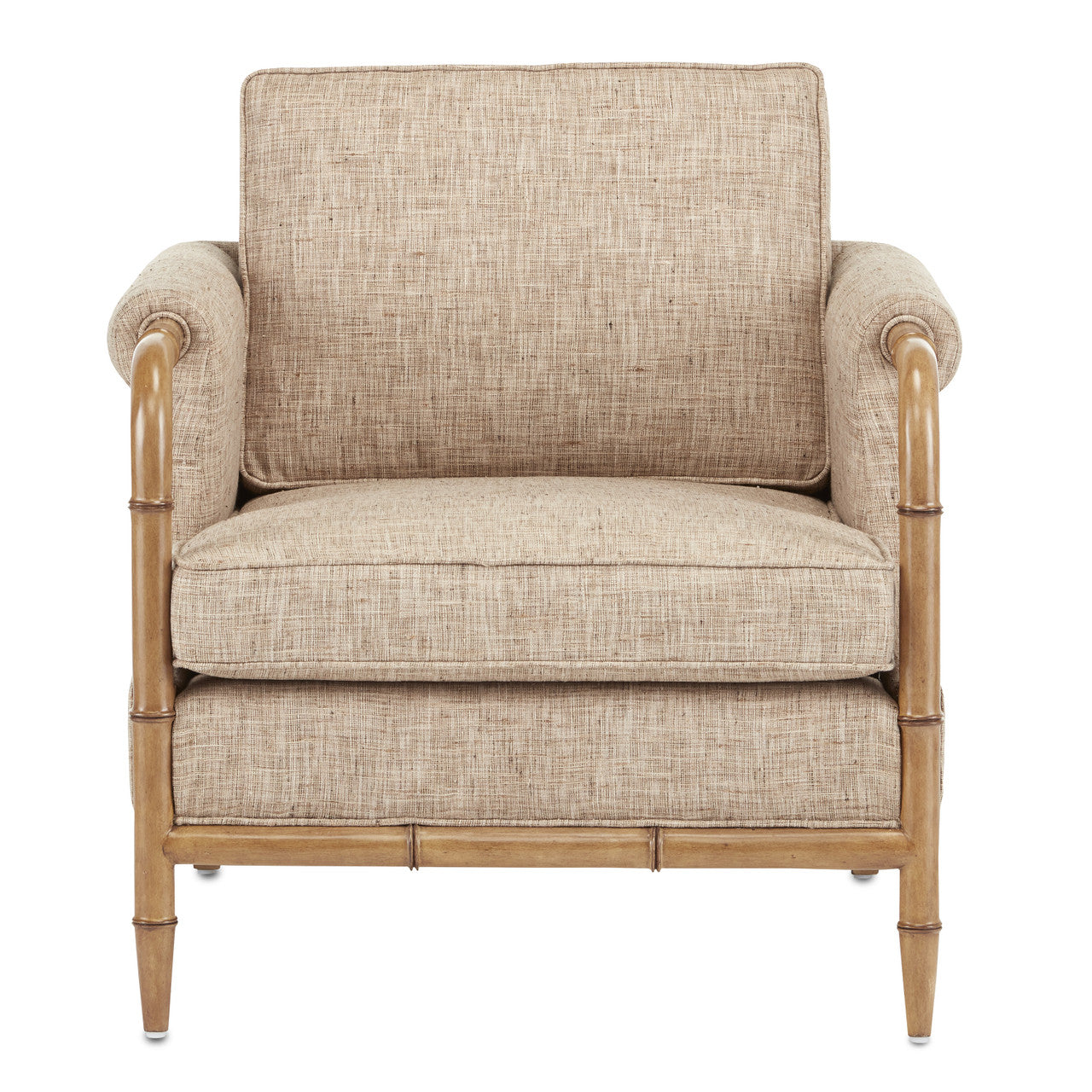 Currey & Co. Merle Walnut Armchair, Finn Safari 7000-0602