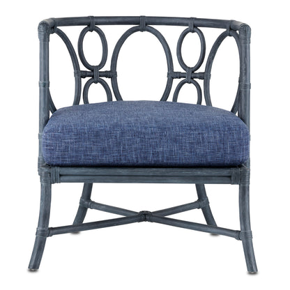 Currey & Co. Tegal Finn Navy Chair 7000-0622