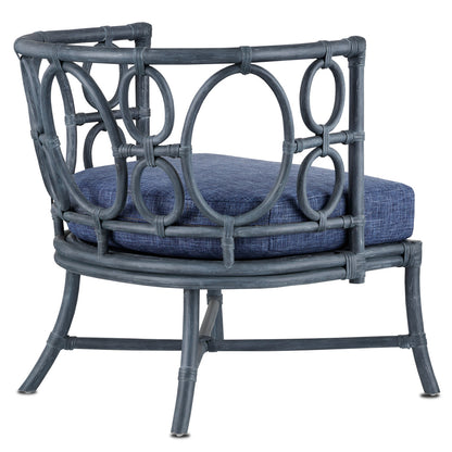 Currey & Co. Tegal Finn Navy Chair 7000-0622