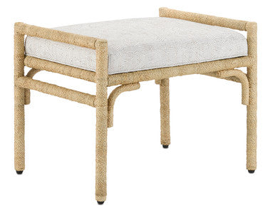 Currey & Co. Olisa Natural Ottoman, Rowann Pearl 7000-1162