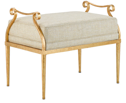 Currey & Co. Genevieve Shimmer Gold Ottoman 7000-1232