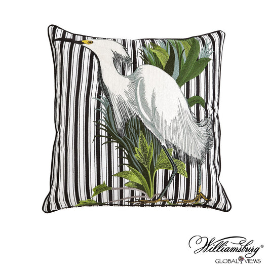 Global Views Snowy Egret Pillow-Left Facing 4.90174