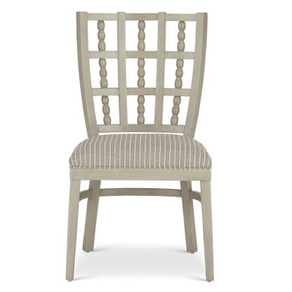 Currey & Co. Upholstered Norene Gray Dining Chair, Demetria Parchment 7000-0702