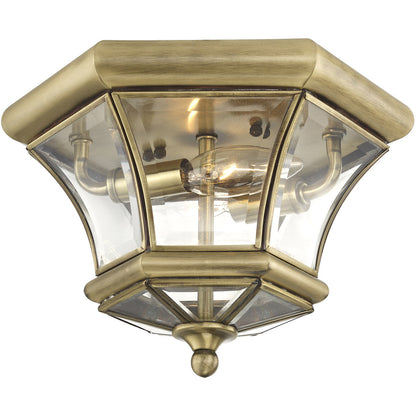 Livex Lighting Monterey/Georgetown Collection 2 Light Antique Brass Ceiling Mount in Antique Brass 7052-01