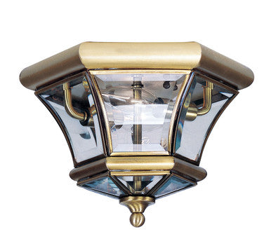 Livex Lighting Monterey/Georgetown Collection 2 Light Antique Brass Ceiling Mount in Antique Brass 7052-01