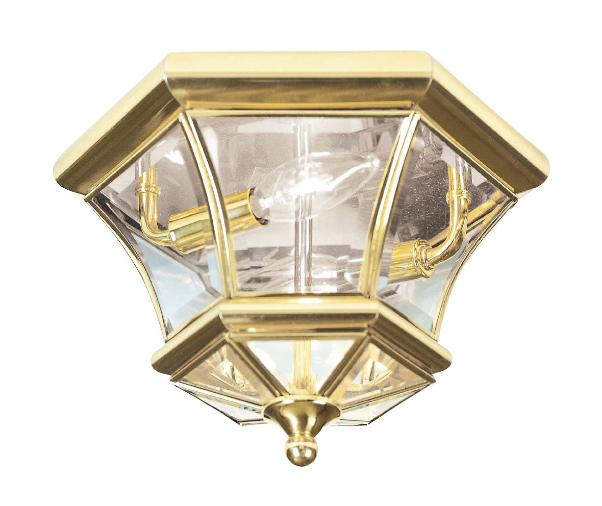 Livex Lighting Monterey/Georgetown Collection 2 Light Polished Brass Ceiling Mount in Polished Brass 7052-02