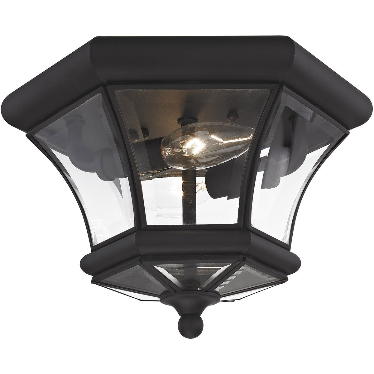 Livex Lighting Monterey/Georgetown Collection 2 Light Black Ceiling Mount in Black 7052-04