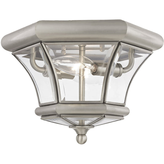 Livex Lighting Monterey/Georgetown Collection 2 Light Brushed Nickel Ceiling Mount in Brushed Nickel 7052-91