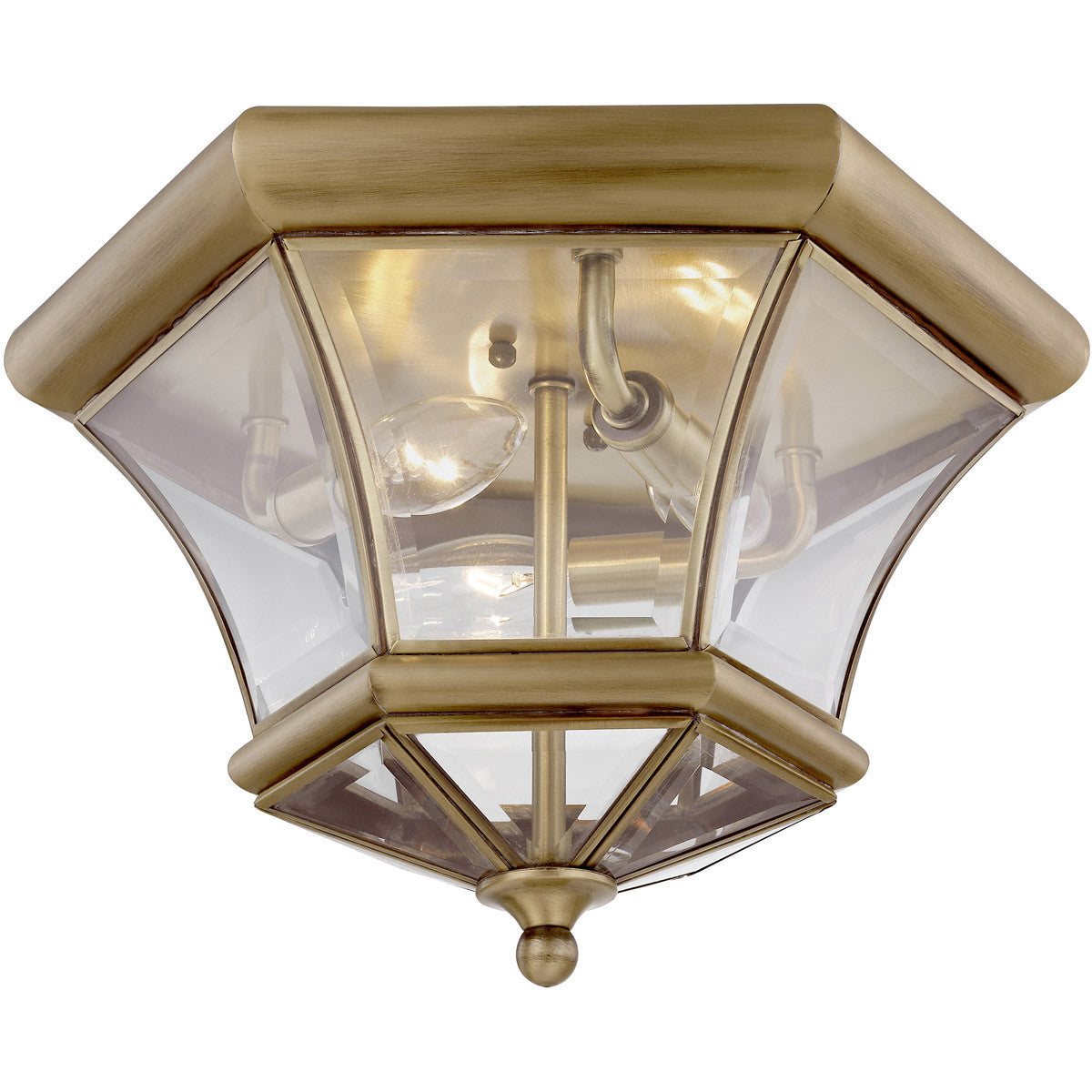 Livex Lighting Monterey/Georgetown Collection 3 Light Antique Brass Ceiling Mount in Antique Brass 7053-01