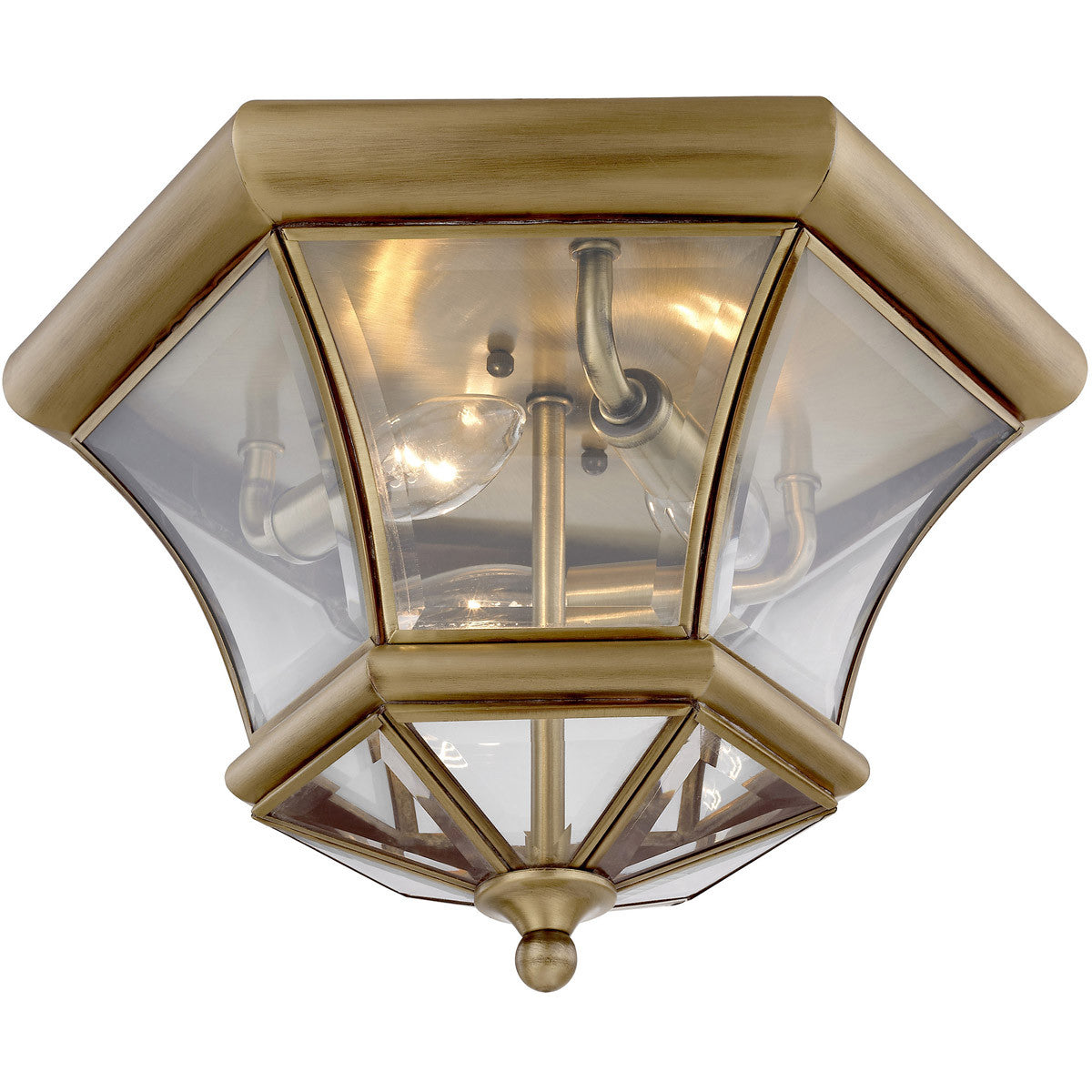 Livex Lighting Monterey/Georgetown Collection 3 Light Antique Brass Ceiling Mount in Antique Brass 7053-01