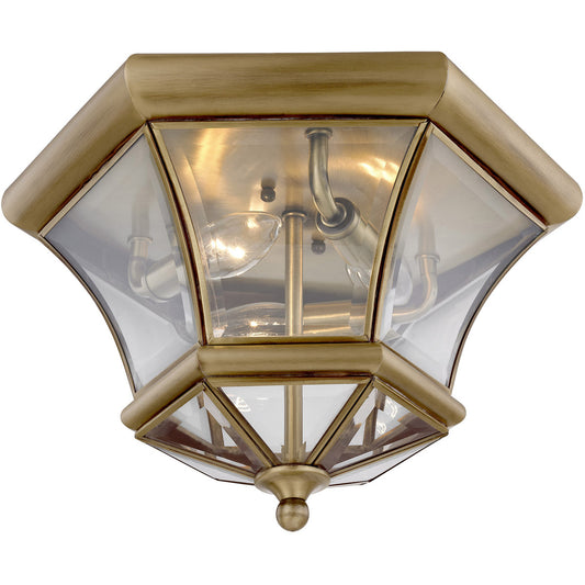 Livex Lighting Monterey/Georgetown Collection 3 Light Antique Brass Ceiling Mount in Antique Brass 7053-01