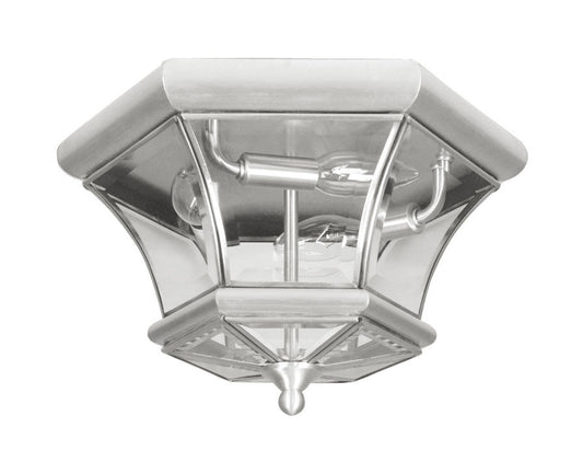 Livex Lighting Monterey/Georgetown Collection 3 Light Brushed Nickel Ceiling Mount in Brushed Nickel 7053-91