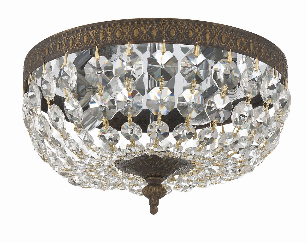 Crystorama Crystorama 2 Light Hand Cut Crystal English Bronze Ceiling Mount 710-EB-CL-MWP