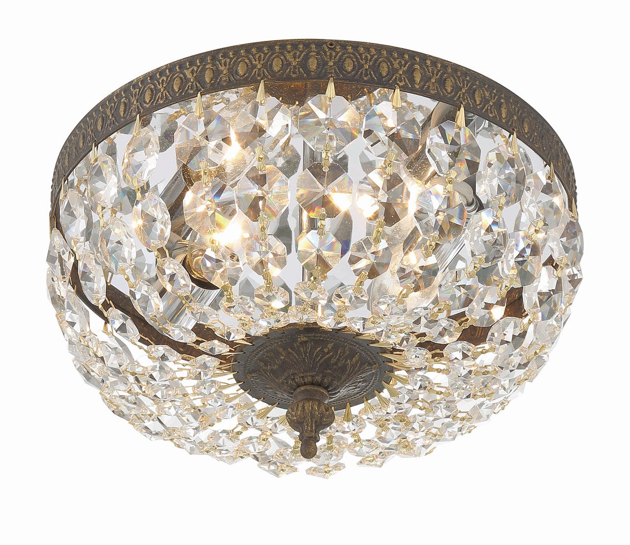 Crystorama Crystorama 2 Light Hand Cut Crystal English Bronze Ceiling Mount 710-EB-CL-MWP