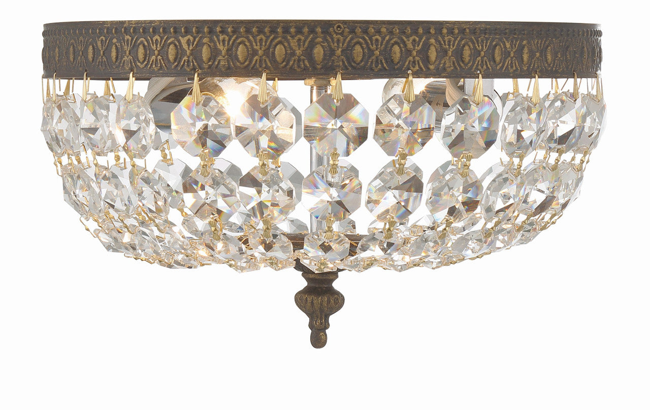 Crystorama Crystorama 2 Light Hand Cut Crystal English Bronze Ceiling Mount 710-EB-CL-MWP