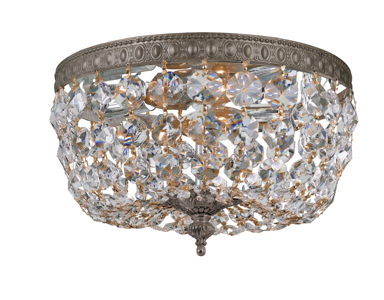 Crystorama Crystorama 2 Light Spectra Crystal English Bronze Ceiling Mount 710-EB-CL-SAQ