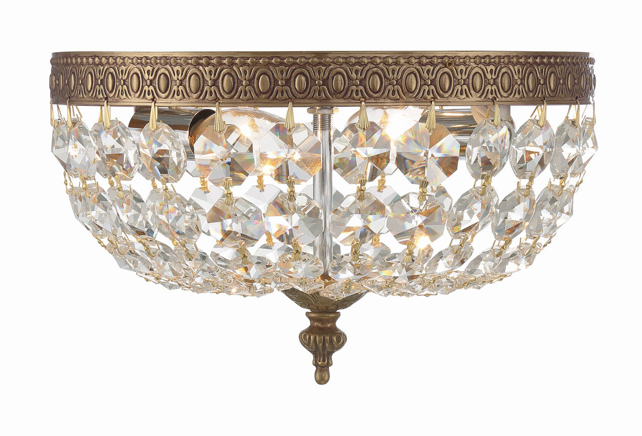 Crystorama Crystorama 2 Light Hand Cut Crystal Olde Brass Ceiling Mount 710-OB-CL-MWP