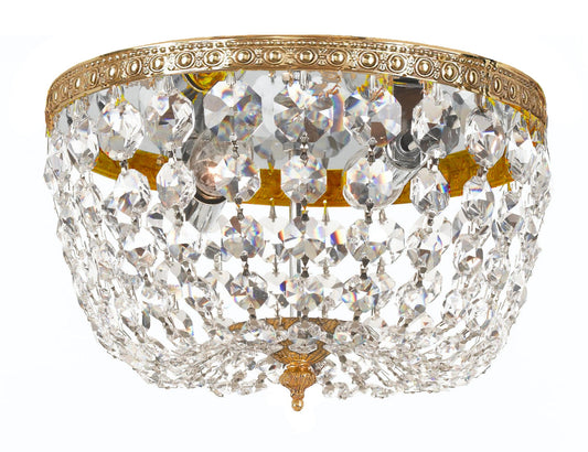 Crystorama Crystorama 2 Light Spectra Crystal Olde Brass Ceiling Mount 710-OB-CL-SAQ