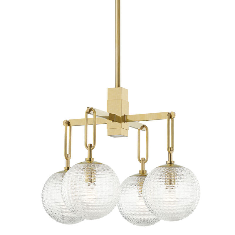 Hudson Valley Lighting Jewett Chandelier in Aged Brass 7104-AGB