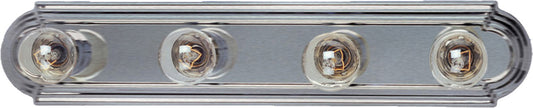 Maxim Essentials 4-Light Racetrack Bath Vanity Light in Satin Nickel 7124SN