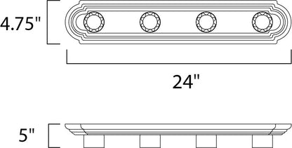 Maxim Essentials 4-Light Racetrack Bath Vanity Light in Satin Nickel 7124SN