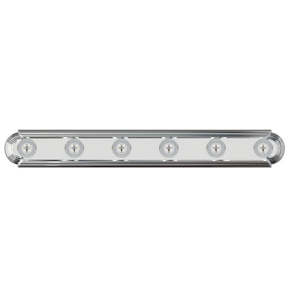 Maxim Essentials 6-Light Racetrack Bath Vanity Light in Polished Chrome 7126PC