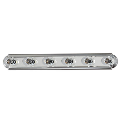 Maxim Essentials 6-Light Racetrack Bath Vanity Light in Polished Chrome 7126PC