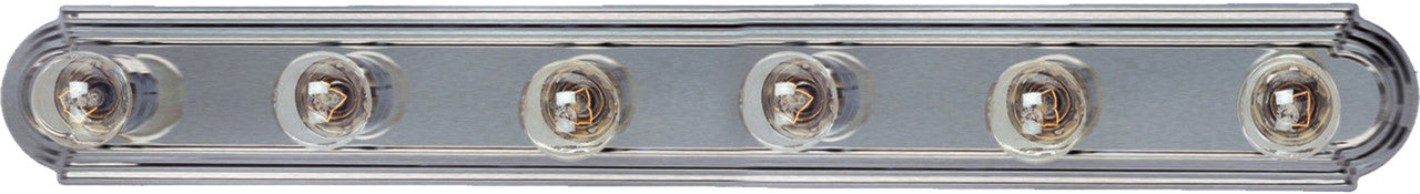 Maxim Essentials 6-Light Racetrack Bath Vanity Light in Satin Nickel 7126SN