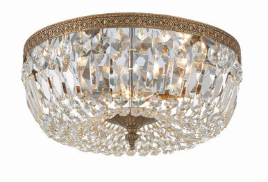 Crystorama Crystorama 3 Light Swarovski Strass Crystal Olde Brass Ceiling Mount 714-OB-CL-S