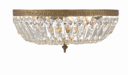 Crystorama Crystorama 3 Light Clear Hand Cut Olde Brass Ceiling Mount 716-OB-CL-MWP