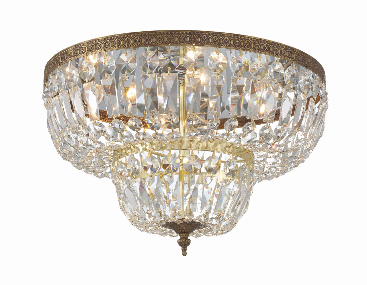 Crystorama Crystorama 4 Light Spectra Crystal Olde Brass Ceiling Mount 718-OB-CL-SAQ