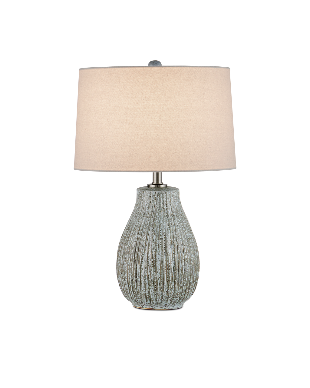 Currey & Co Fidella Table Lamp in Reactive Black & White/Brushed Nickel 6000-0952