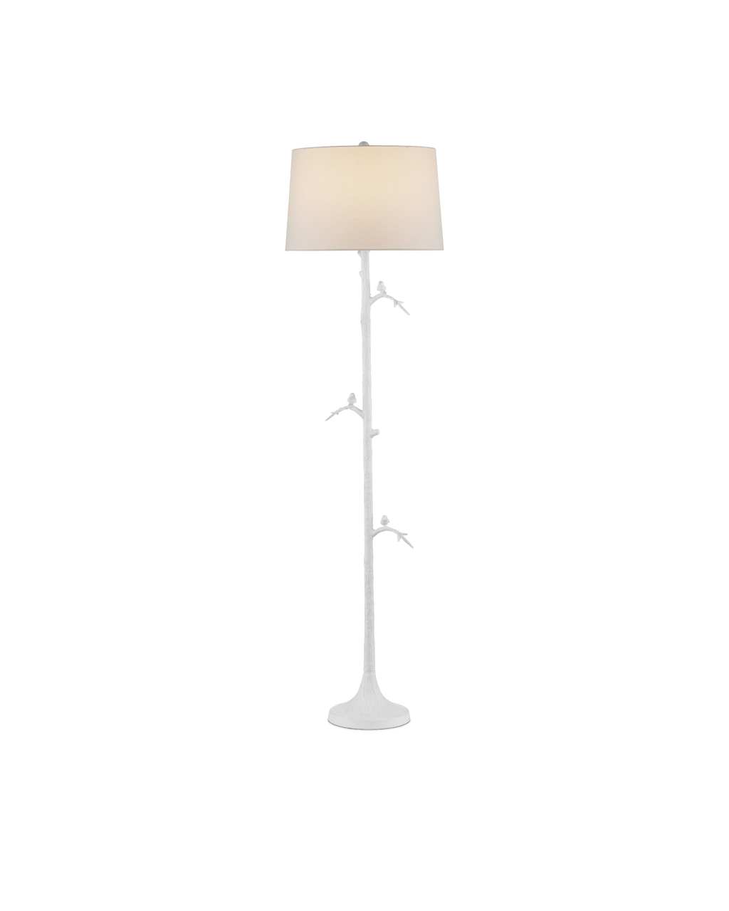 Currey & Co Piaf White Floor Lamp in Gesso White 8000-0158