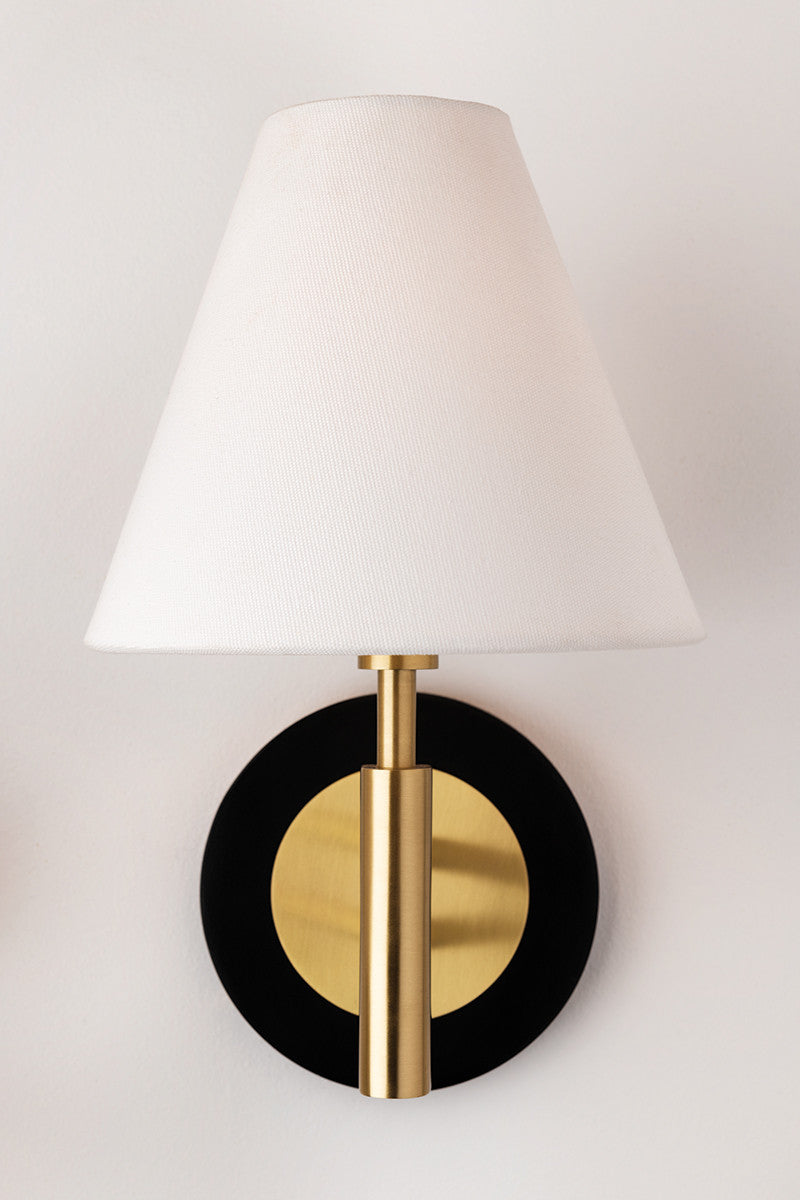 Mitzi 1 Light Wall Sconce in Aged Brass/Black H264101-AGB/BK