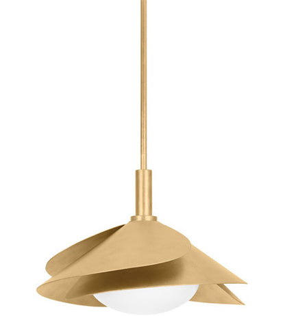 Hudson Valley Lighting Brookhaven 1 Light Pendant in Vintage Gold Leaf 7208-VGL