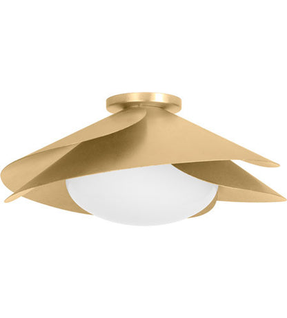 Hudson Valley Lighting Brookhaven 1 Light Flush Mount in Vintage Gold Leaf 7215-VGL