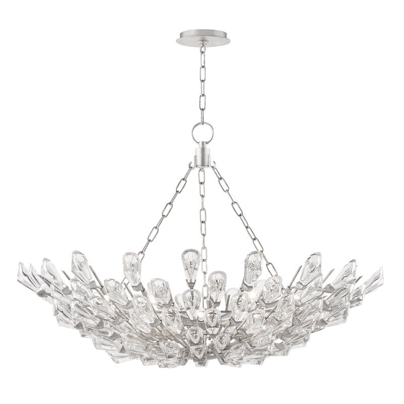 Hudson Valley Lighting Tulip Chandelier in Silver Leaf 7240-SL