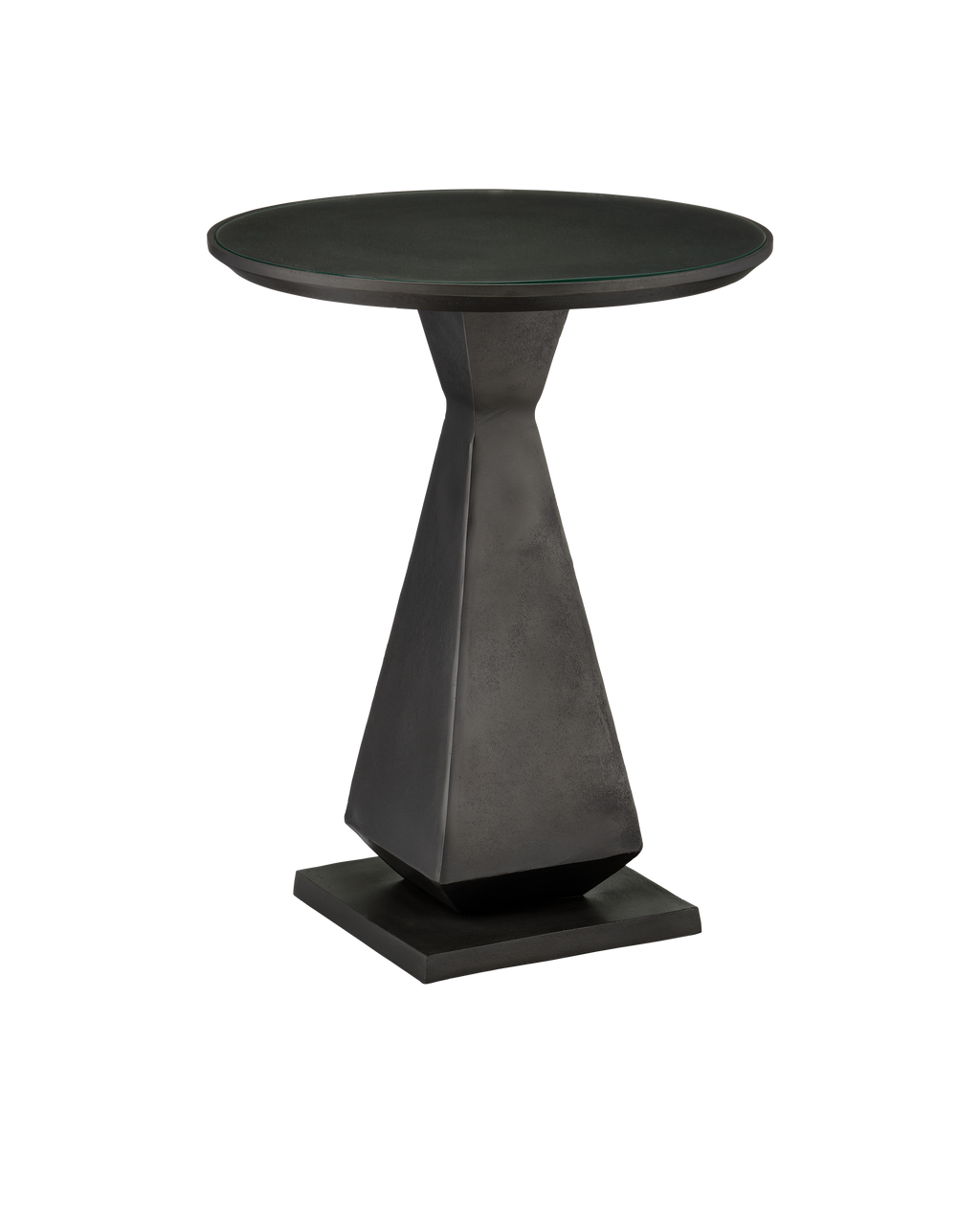 Currey & Co Janil Accent Table in Graphite/Clear 4000-0191