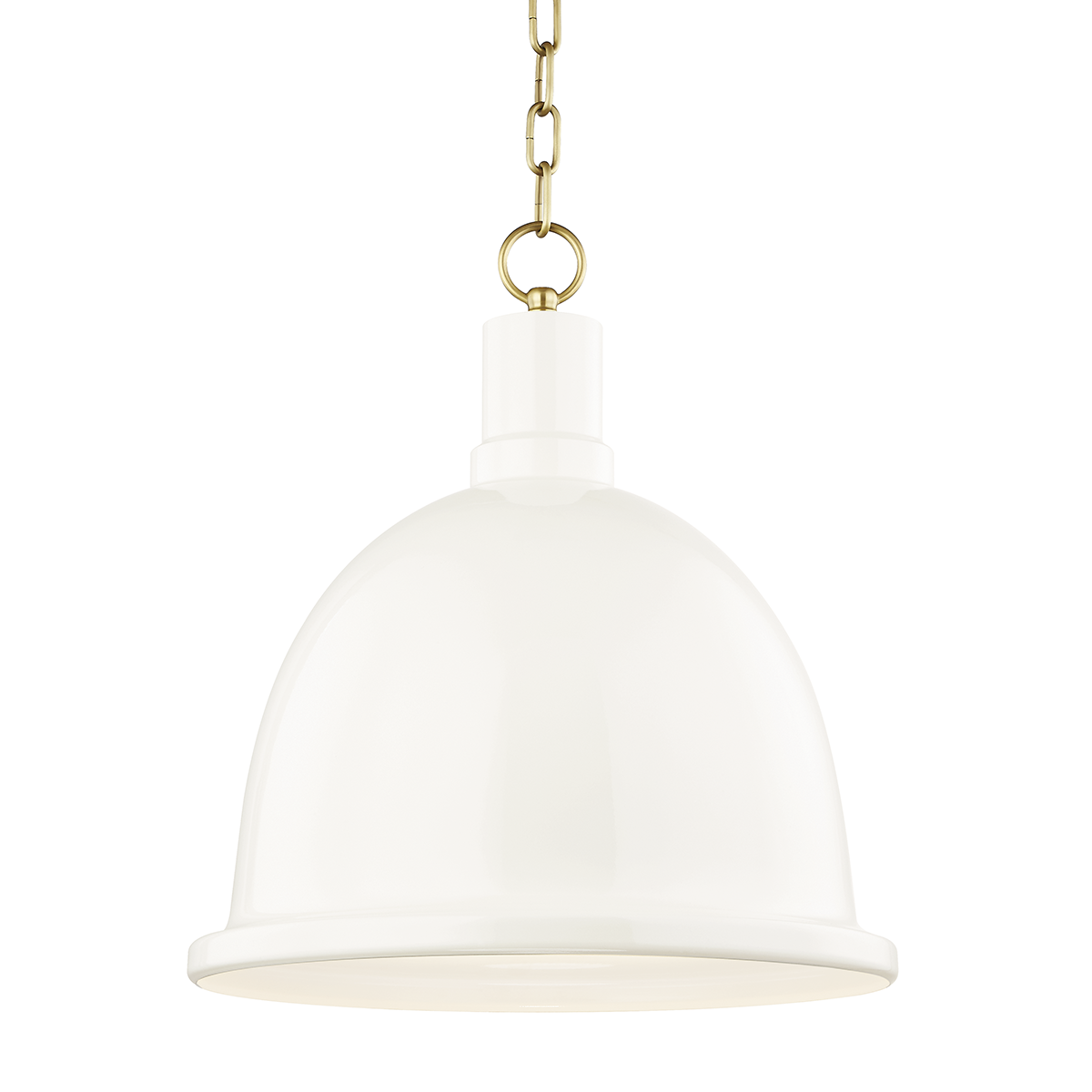 Mitzi 1 Light Pendant in Aged Brass/Cream H238701L-AGB/CR