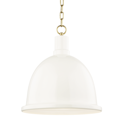 Mitzi 1 Light Pendant in Aged Brass/Cream H238701L-AGB/CR